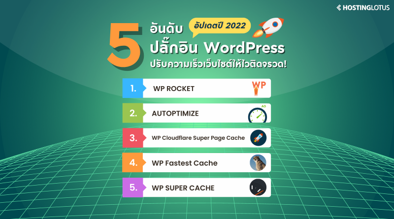 แนะนำ 5 ปลั๊กอิน WordPress ที่ช่วยให้เว็บของคุณเร็วขึ้นแบบติดจรวด อัปเดตปี 2022