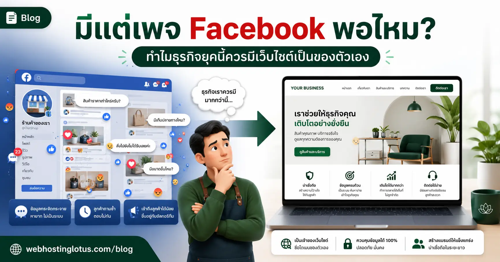 มีแต่เพจ Facebook พอไหม? ทำไมธุรกิจยุคนี้ควรมีเว็บไซต์เป็นของตัวเอง