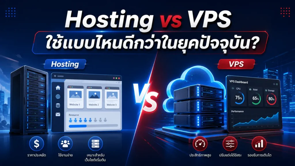 Hosting vs VPS ใช้แบบไหนดีกว่าในยุคปัจจุบัน?
