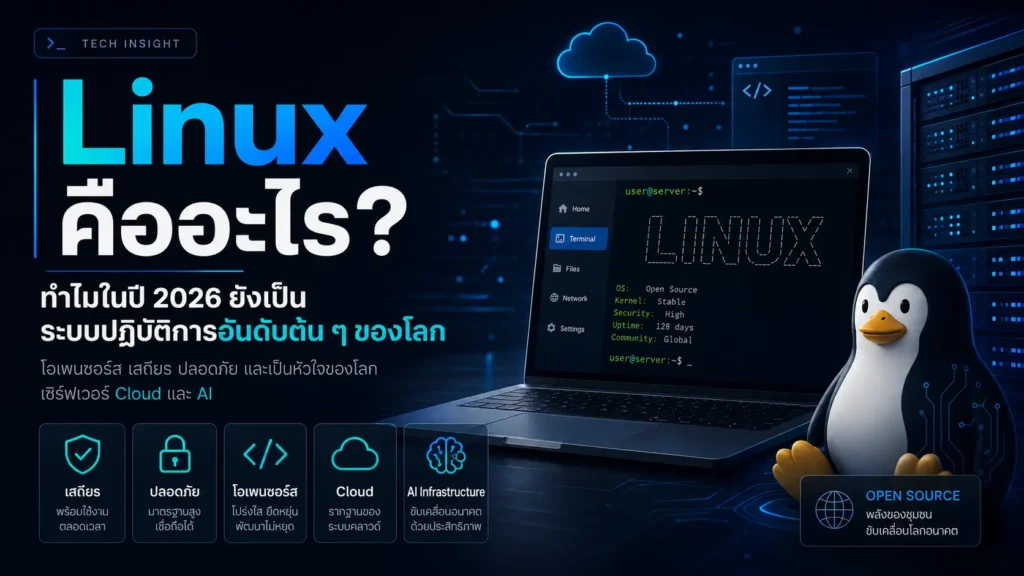 Linux คืออะไร? ทำไมในปี 2026 ยังเป็นระบบปฏิบัติการอันดับต้น ๆ ของโลก